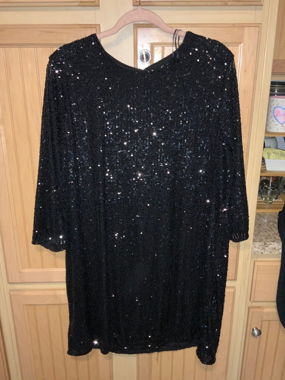 Women’s black sequin dress Preowned size x-large